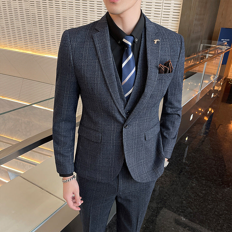 Casual Banquet Dress men new  Suit Three-piece Set