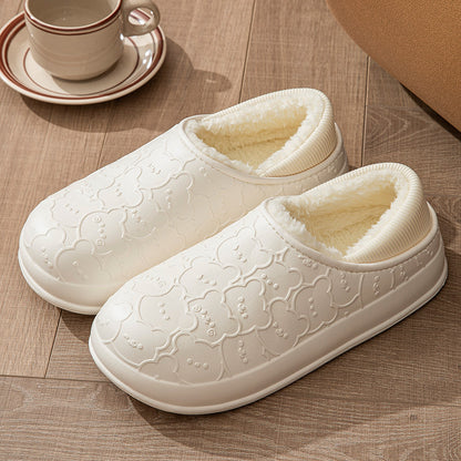 Indoor Home Thermal Waterproof Platform Cotton Shoes Women