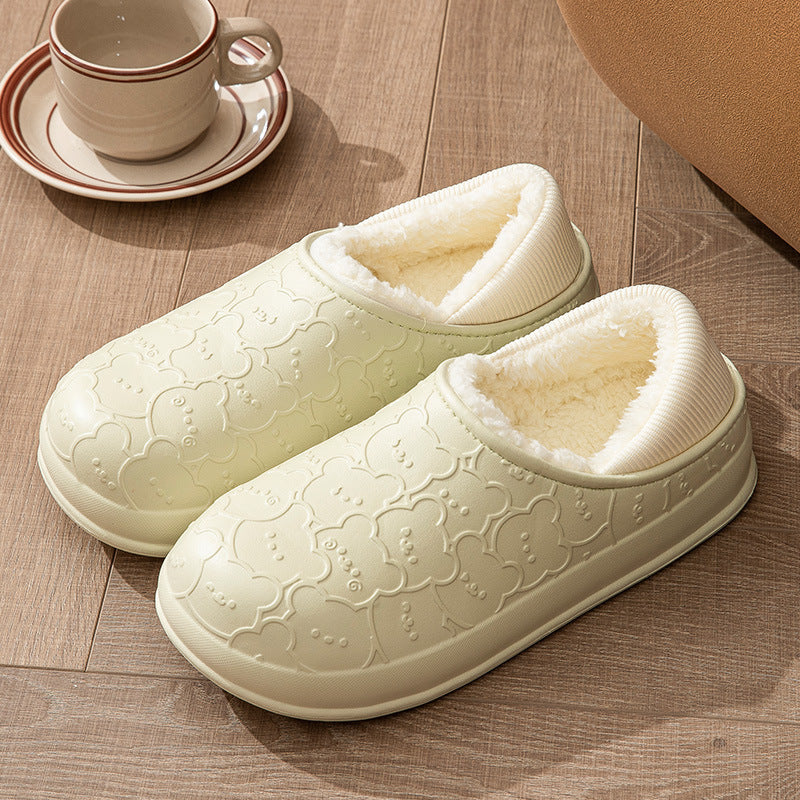 Indoor Home Thermal Waterproof Platform Cotton Shoes Women