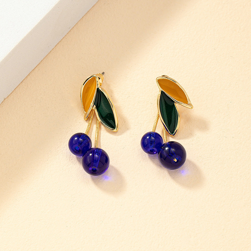 European And American Style Personality, Trend, Fashion  Cherry-shaped Earrings