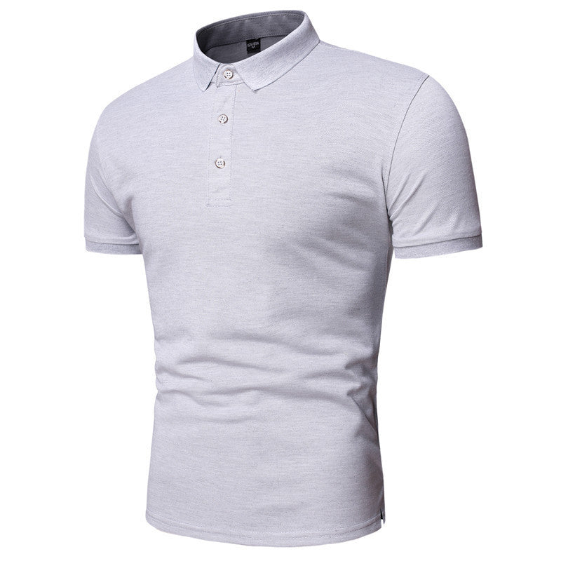 Men's Polo Shirt Lapel Short Sleeve Solid Color Top