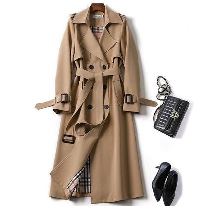 Double-breasted Mid-length Tie Trench Coat