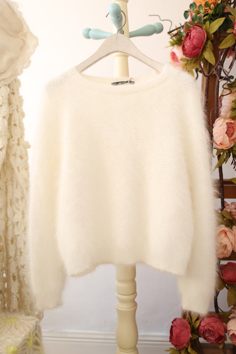 Turtleneck Round Neck Mink Fleece Sweater Women Short Hippocampus Sweater