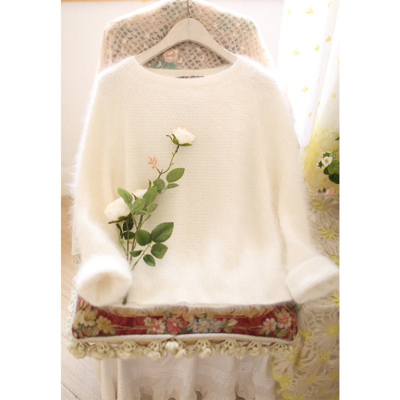 Turtleneck Round Neck Mink Fleece Sweater Women Short Hippocampus Sweater