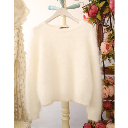 Turtleneck Round Neck Mink Fleece Sweater Women Short Hippocampus Sweater