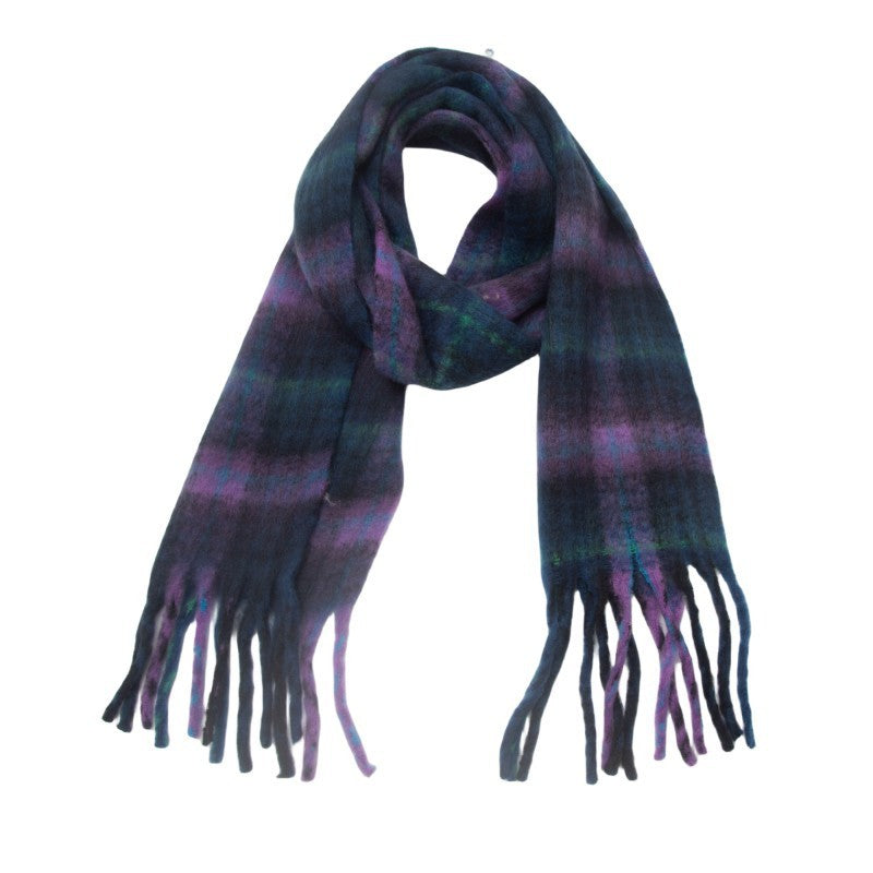 European And American Circle Yarn Thickened Thick Plaid Scarf