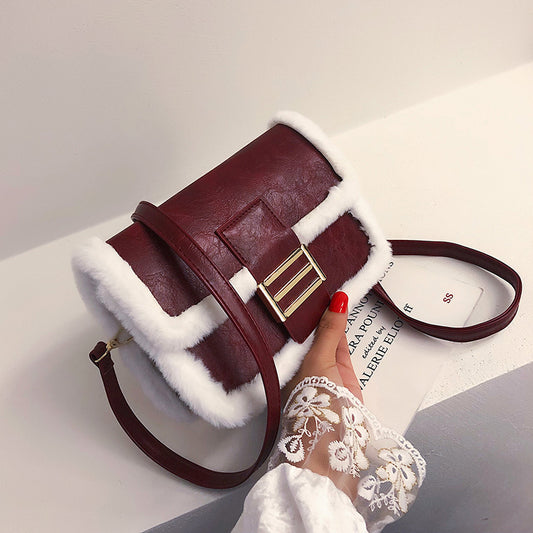 Autumn And Winter Lamb Hair Texture Small Bag Women New Version Of The New Fashion