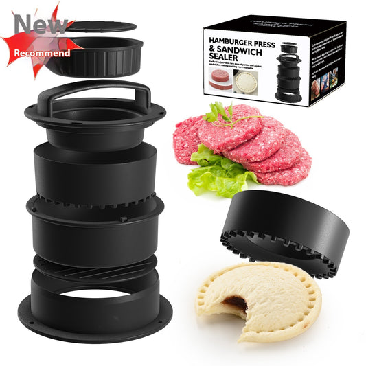 ABS Hamburger Meat Pressing Machine Sandwich Cut Four-in-one Kitchen Gadgets