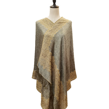 Classic Cashmere-like Fashion Jacquard Cashew Tassel Scarf