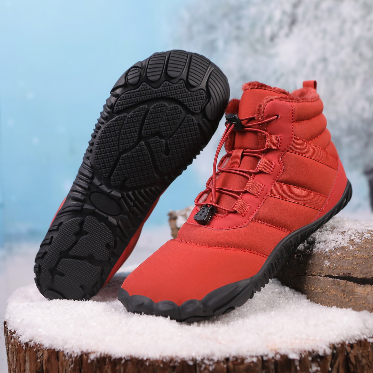 Five Fingers Non-slip Snow Boots Waterproof Velvet Warm Men And Women Outdoor Hiking Shoes