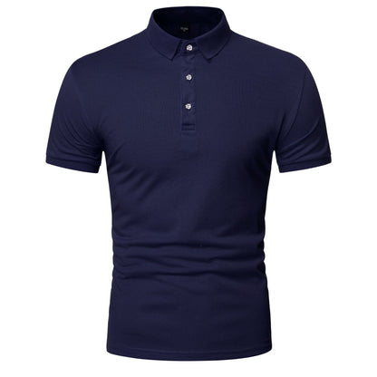 Men's Polo Shirt Lapel Short Sleeve Solid Color Top