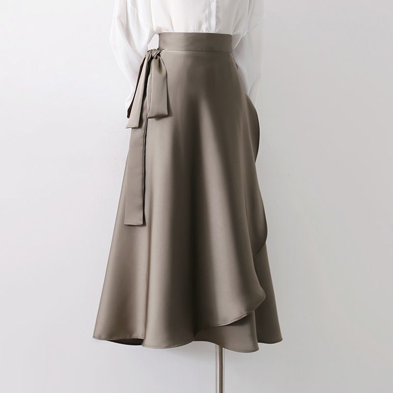 Bow Bandage One-piece Draping Skirt For Women