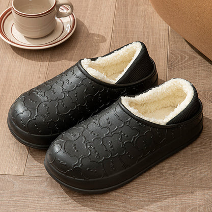 Indoor Home Thermal Waterproof Platform Cotton Shoes Women