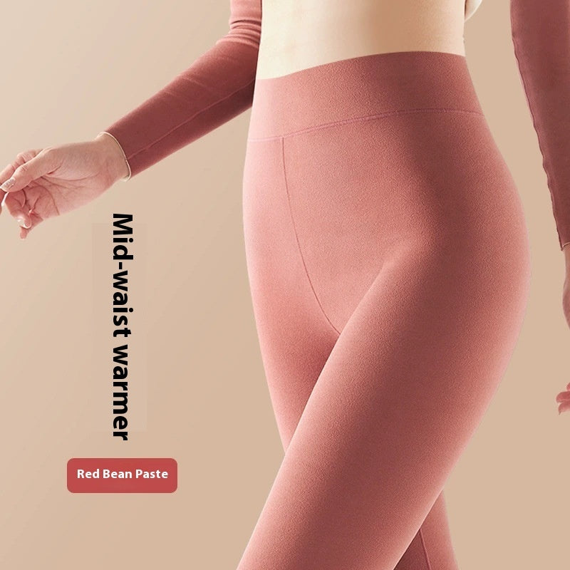 Solid Color High Waist Women's Thermal Underwear Pant