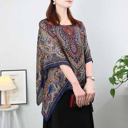 Artificial Silk Pullover Sunscreen Scarf Shawl