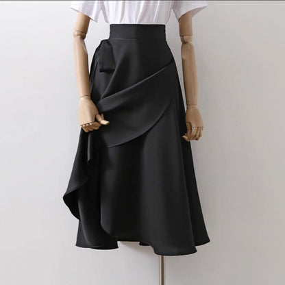 Bow Bandage One-piece Draping Skirt For Women