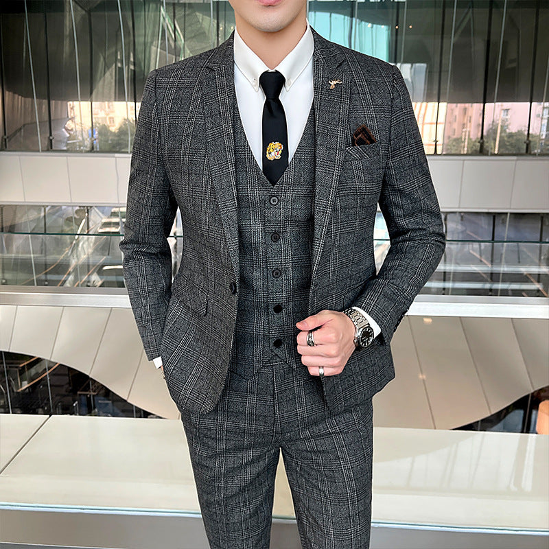 Casual Banquet Dress men new  Suit Three-piece Set