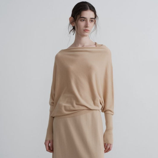 Batwing Sleeve Tencel Pullover Sweaters