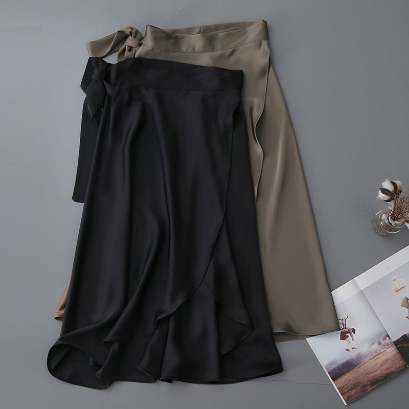 Bow Bandage One-piece Draping Skirt For Women