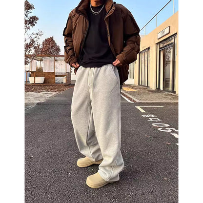 American Retro Casual Sweatpants Men's Elastic Waist Loose