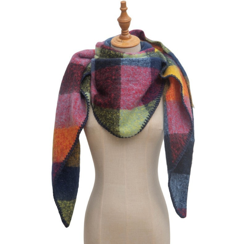 European And American Autumn And Winter Circle Yarn Triangle Shawl Scarf