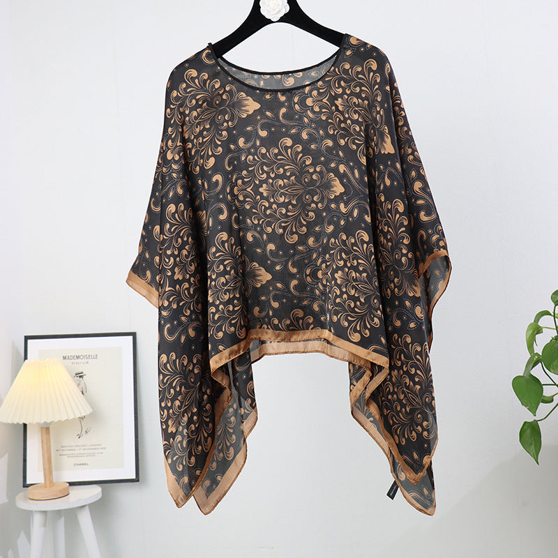 Artificial Silk Pullover Sunscreen Scarf Shawl