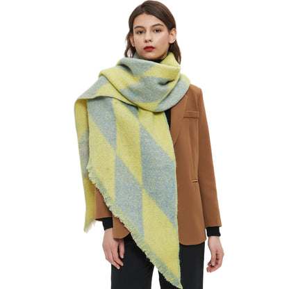 European And American Yarn Rhombus Twill Scarf