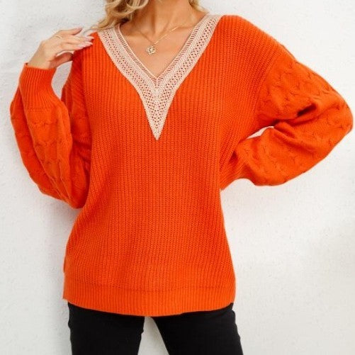 European And American Spring And Autumn V-neck Sweater