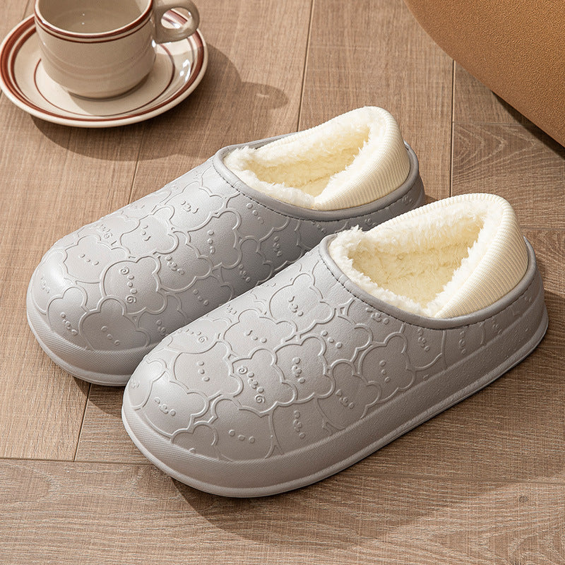 Indoor Home Thermal Waterproof Platform Cotton Shoes Women