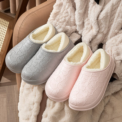 Indoor Home Thermal Waterproof Platform Cotton Shoes Women