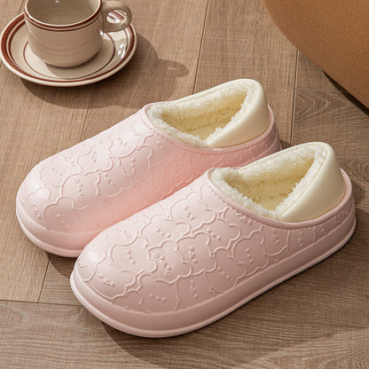 Indoor Home Thermal Waterproof Platform Cotton Shoes Women