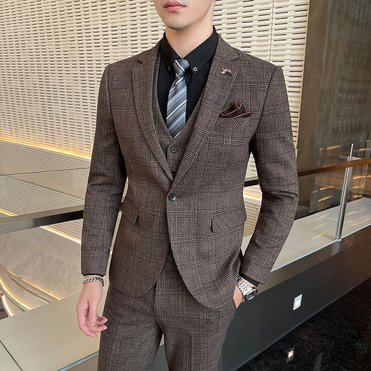 Casual Banquet Dress men new  Suit Three-piece Set