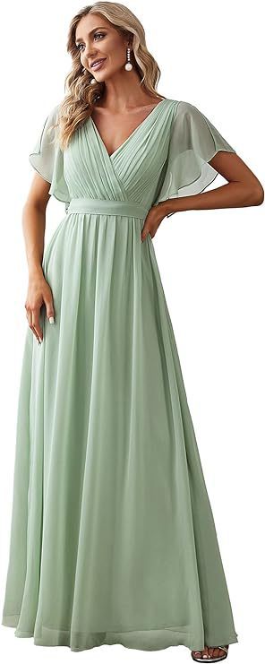 Chiffon Pure Color Mesh Dress