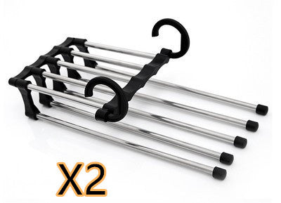 5 In 1 Wardrobe Hanger Multi-functional Clothes Hangers Pants Stainless Steel Magic Wardrobe Clothing Hangers For Clothes Rack