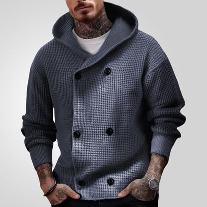 Double Breasted Thickened Hooded Sweater Coat