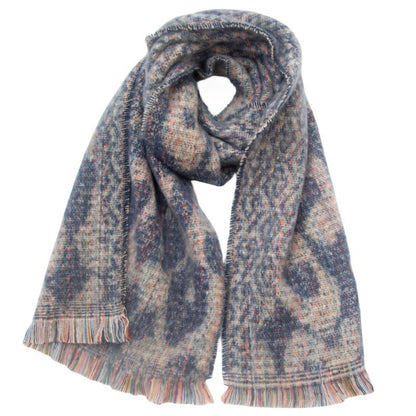 European And American Men's And Women's Jacquard Short Beard Leopard Scarf