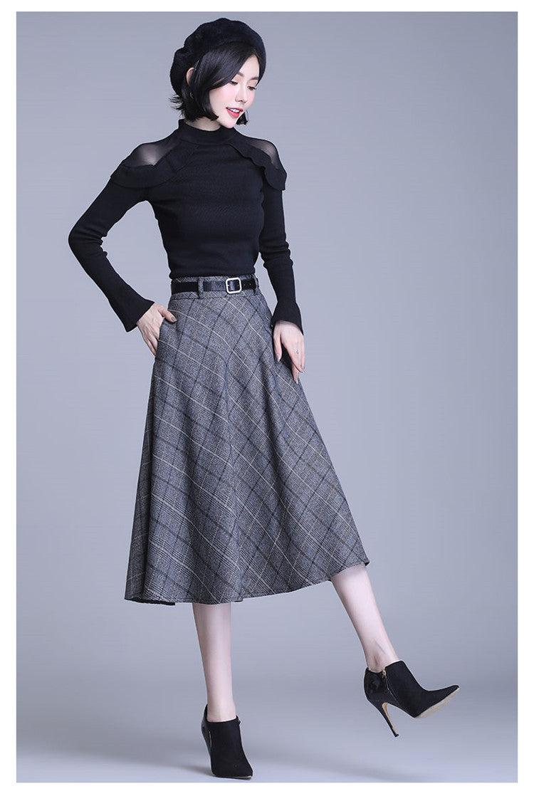 Spring And Autumn New Women's High Waist Loose Large A-line Skirt Umbrella Skirt