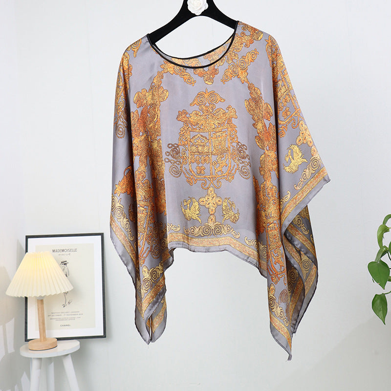 Artificial Silk Pullover Sunscreen Scarf Shawl